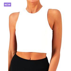 Removable Padded Sports Bra High Neck Crop Top 80% Nylon 20% Spandex